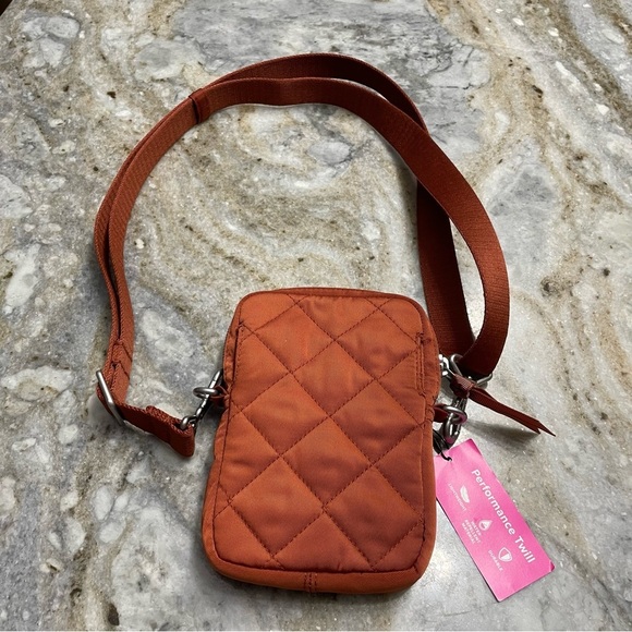Performance Twill Black RFID Small Convertible Crossbody Bag Burnt Orange - Picture 2 of 8